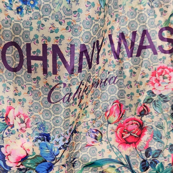 Johnny Was Floral Nylon Packable Foldable Tote Bag Travel Shopping Reusable Bag - Picture 7 of 9